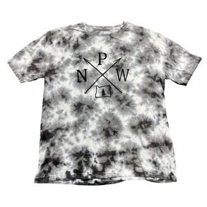 Southern Spirit PNW Oregon Tie Dye T-Shirt Mens Medium Grey White Short Sleeve